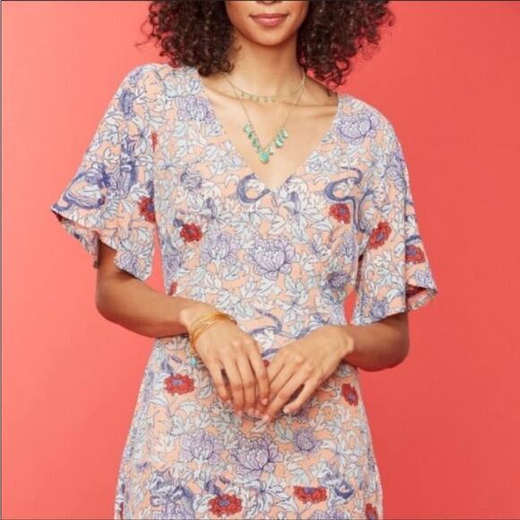 Roller Rabbit Issa Floral Midi Dress Sz S - Picture 2 of 9